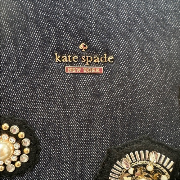 Kate Spade jeweled denim crossbody satchel NWOT - Picture 3 of 10